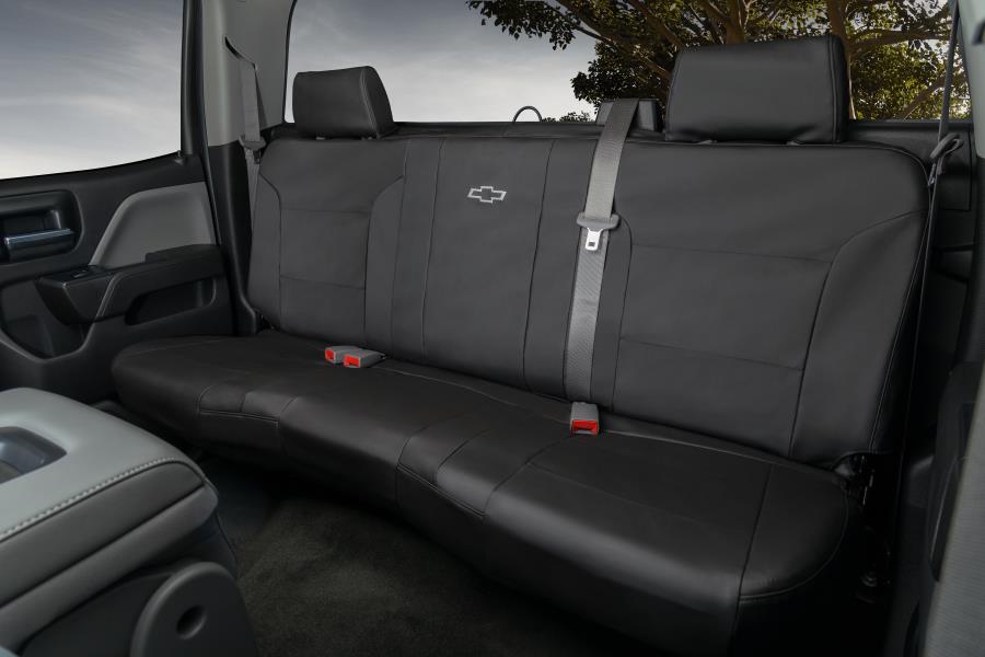 chevrolet Silverado 1500 Double Cab Rear Seat Cover Set in Black (Bench ...