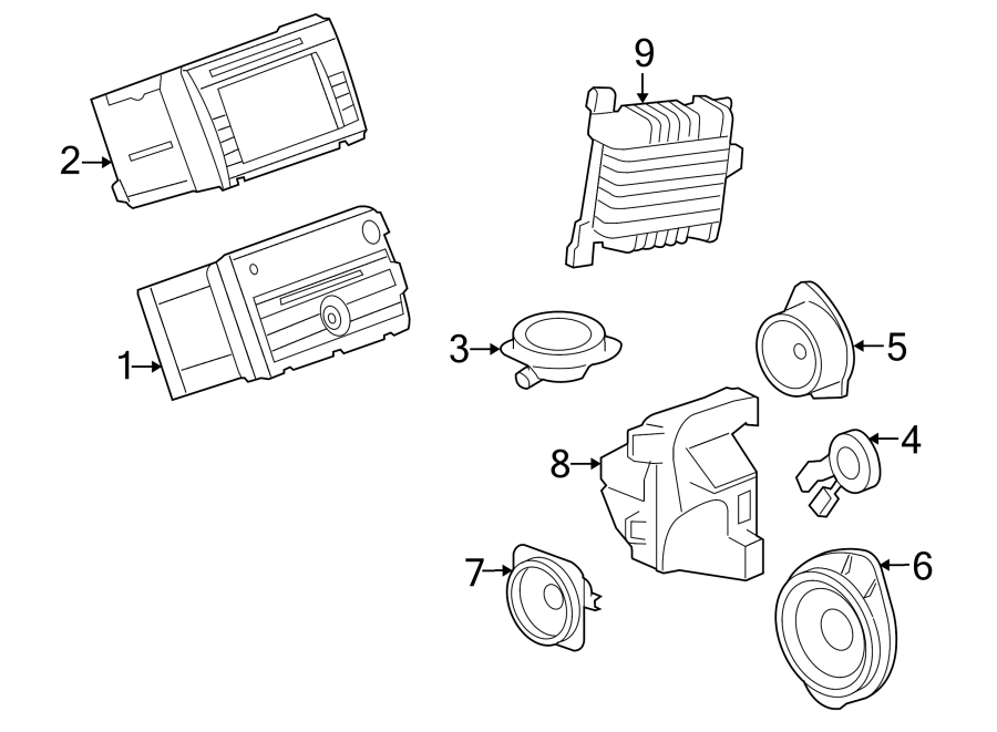 Buick Enclave Radio Control Unit. W/navigation system, code: UGX. W/navigation system - 23441397