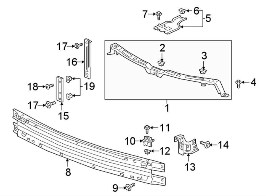 23324603 - Buick Bumper Cover Support Rail (Lower). BUMPER SUPPORT | GM ...