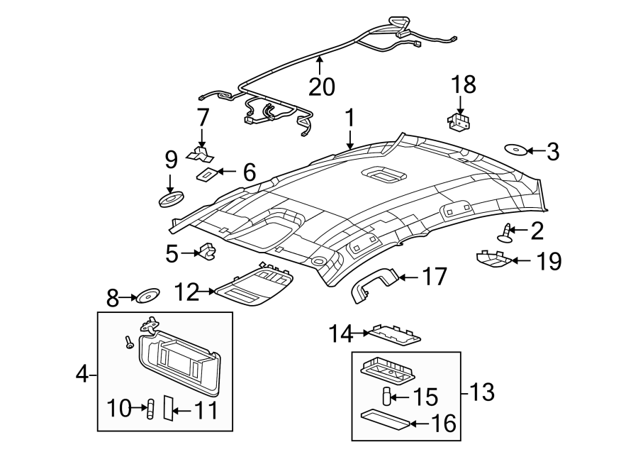 2013 Buick LaCrosse Headliner. W/o sunroof, w/o park assist, cashmere ...