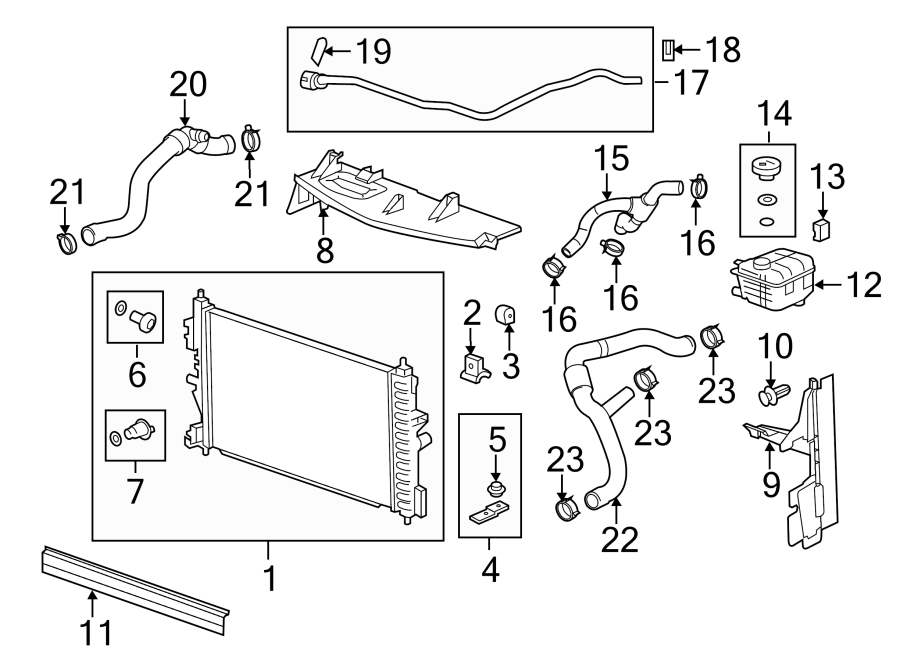 2013 Buick Verano Engine Coolant Overflow Hose. 2.0 LITER TURBO