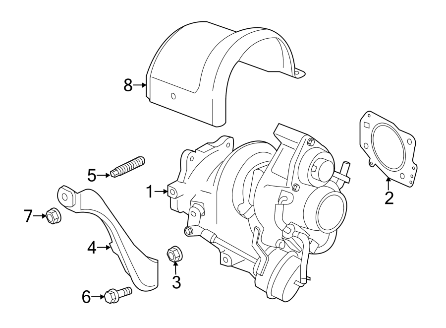 Buick Verano Exhaust System Hanger Bracket. Lower brace. Turbocharger