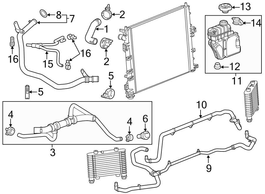 Cadillac CTS Radiator Coolant Hose. 3.6 LITER TWINTURBO, outlet