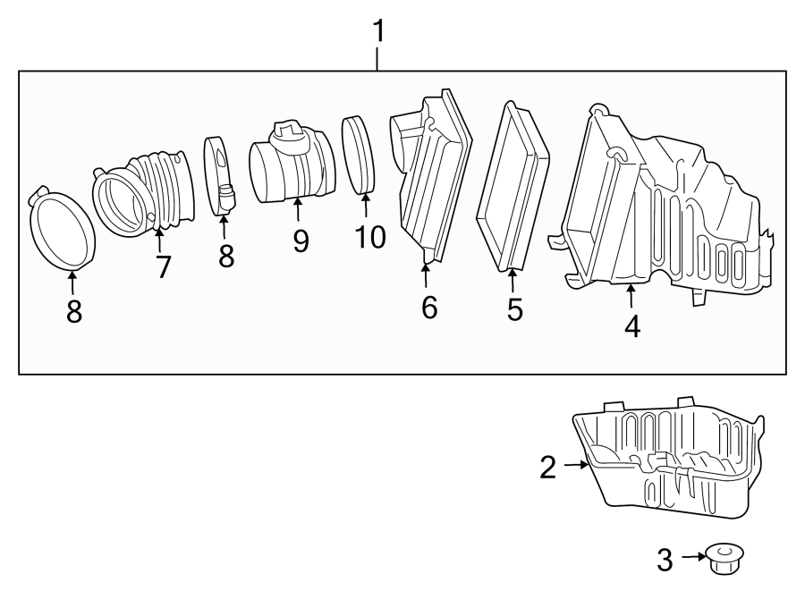 Chevrolet Impala Air Filter Housing (Upper). 3.5 & 3.9 LITER. 3.5 & 3.9