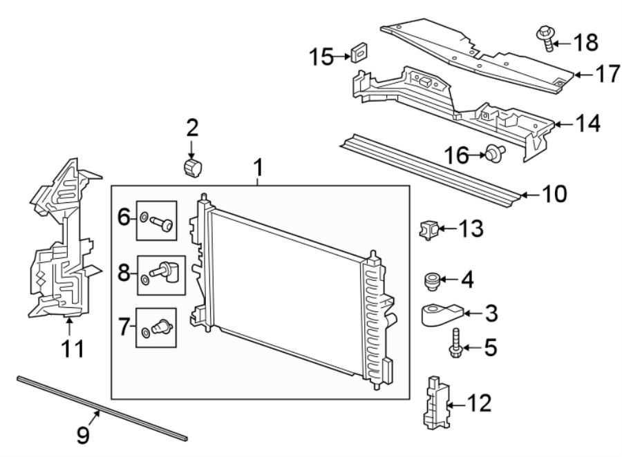 Chevrolet Cruze Radiator Support Baffle Front 1 4 Liter Radiator