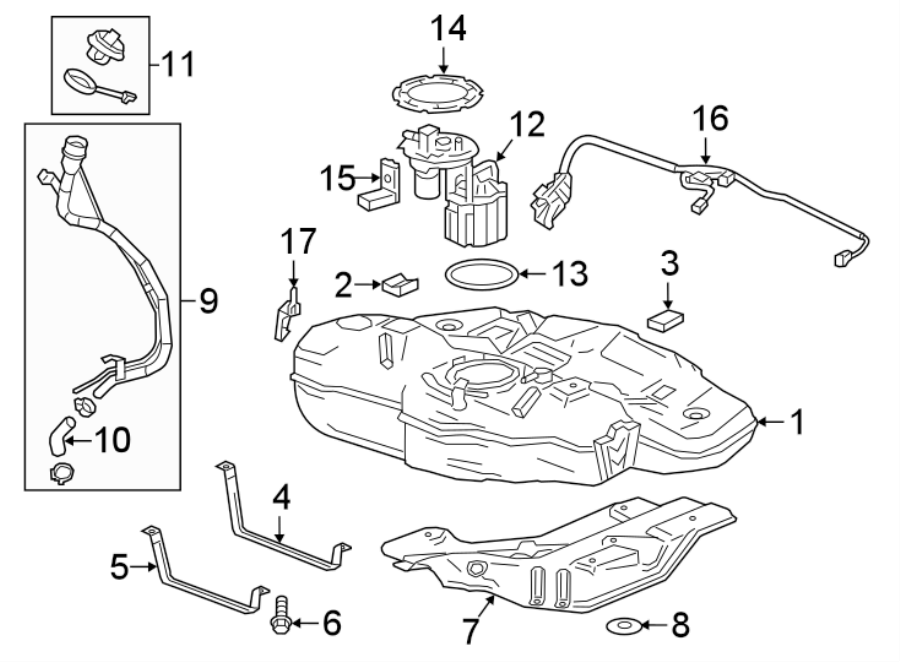 Chevrolet Cruze Electric Fuel Pump 14 Liter Acdelco M100184 Cruze