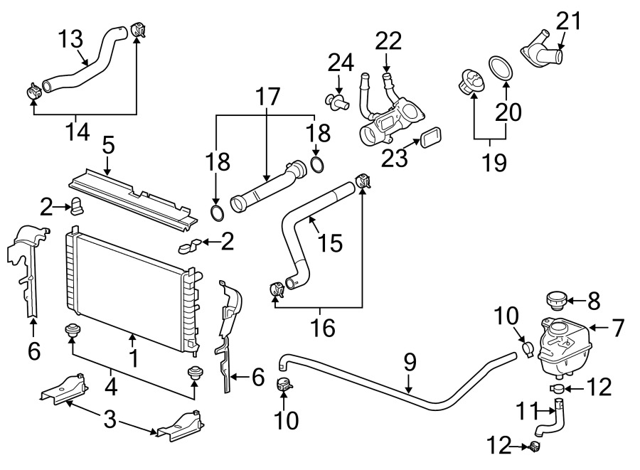 Chevrolet Malibu Engine Coolant Overflow Hose (Lower). 2.4 LITER. G6; 2