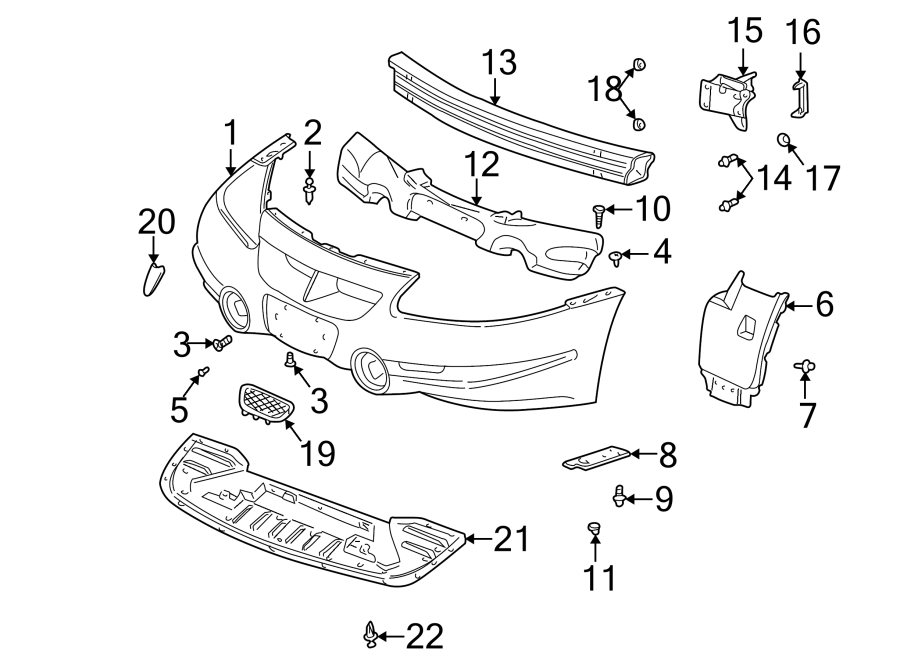 2001 Pontiac Radiator Support Air Deflector (Front, Lower). SLE/SSEI ...