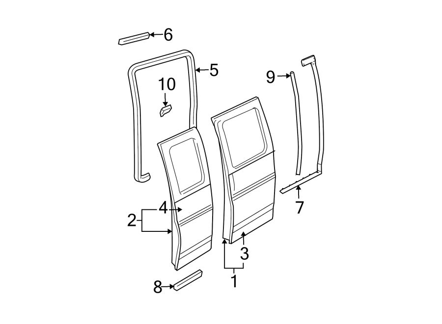 GMC Savana 2500 Door Seal (Rear). HINGED TYPE - 15126641 | GM Parts ...