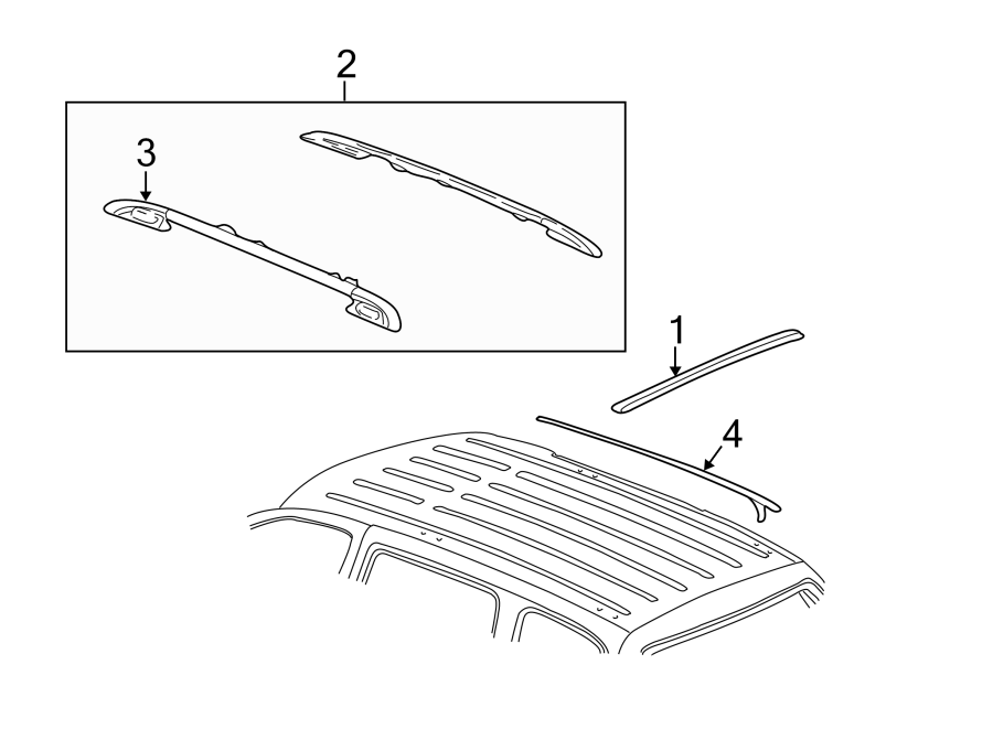 Chevrolet Suburban 1500 Roof Rack Cover Front Rear 15751314 Gm