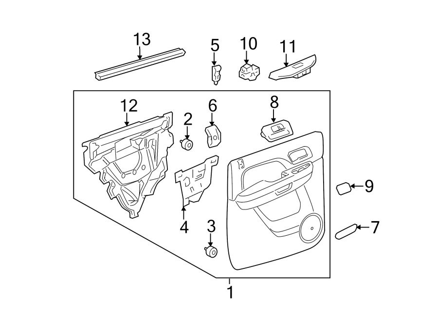 2013 Chevrolet Silverado 1500 Door Interior Trim Panel (Rear