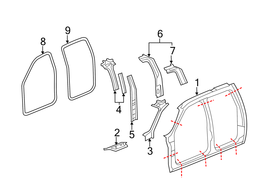 Gmc Sierra 3500 Hd Body C Pillar Rear Upper Crew Cab 25781004