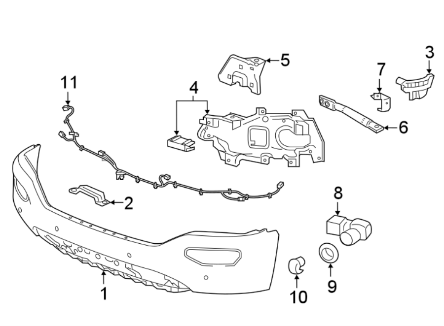 Chevrolet Silverado 1500 Bumper Face Bar Bracket (Front, Rear). 201619