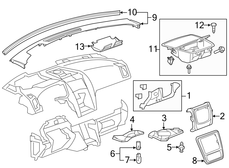 GMC Acadia Radio Bezel. 2013-17, w/auto temp cntrl, burnish - 20993638 ...